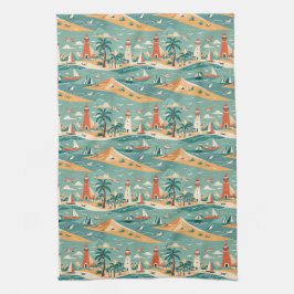 Retro Coastal Kitchen Towel Kökshandduk