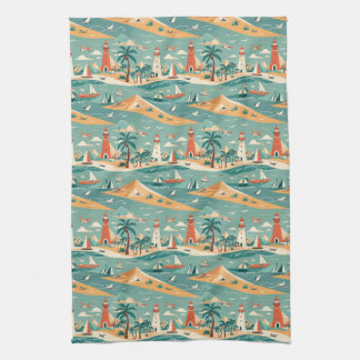 Retro Coastal Kitchen Towel Kökshandduk