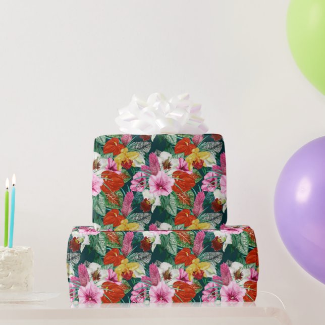 Retro Coastal Paradise Blooms Presentpapper (Festgåvor)