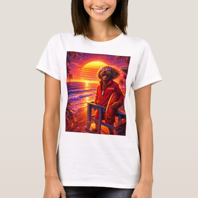 Retro Cockapoo Livräddare T Shirt (Framsida)
