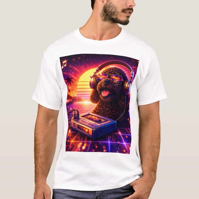 Retro Cockapoo Musik T Shirt 80 Tals Estetik (Framsida)