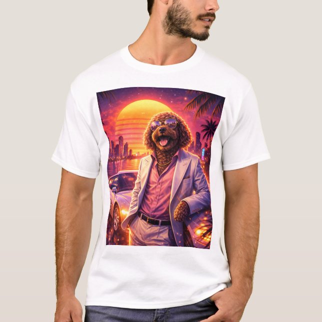 Retro Cockapoo T Shirt 80-tals stil (Framsida)