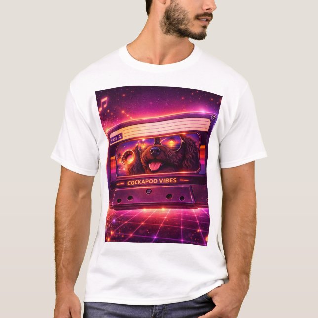 Retro Cockapoo Vibes T-Shirt 80-Tal Kassett (Framsida)