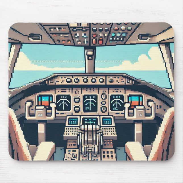 Retro Cockpit Mousepad (ljus) Musmatta (Framsidan)