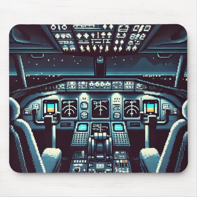Retro Cockpit Mousepad (Mörk) Musmatta (Framsidan)