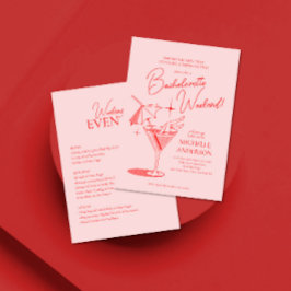 Retro Cocktail Bachelorette Helg Itinerary Inbjudningar