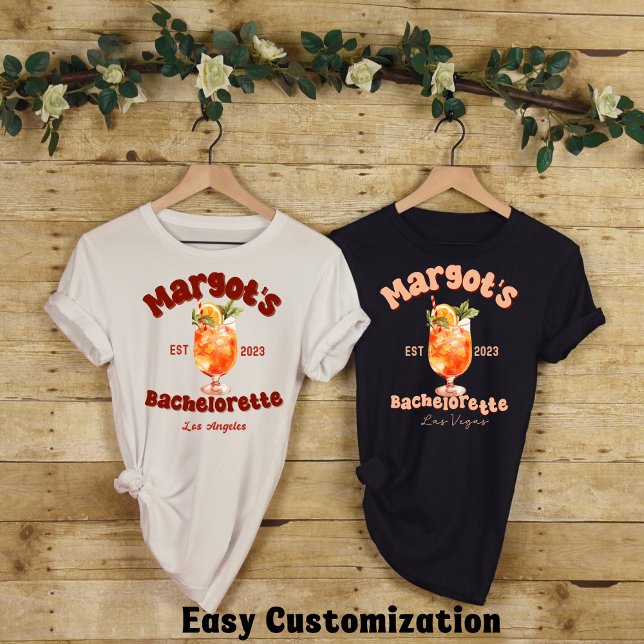 Retro Cocktail Bachelorette Party-Möhippa T Shirt (Skapare uppladdad)