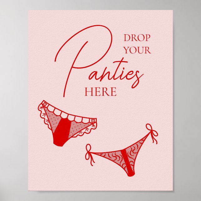Retro Cocktail Bachelorette Party Panty Game Poster (Framsidan)