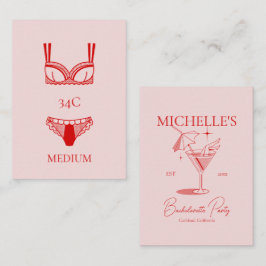 Retro Cocktail Bachelorette Party Panty Game Tilläggskort
