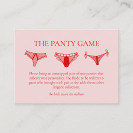 Retro Cocktail Bachelorette Party Panty Game Tilläggskort
