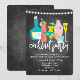 Retro Cocktail Drinks Cocktailfest Inbjudan