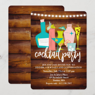 Retro Cocktail Drinks Cocktailfest Inbjudan