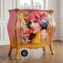 Retro Cocktail Glam Kvinna Decoupage