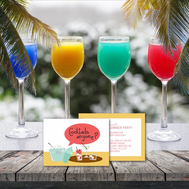 Retro Cocktail-gruppinbjudningar Inbjudningar (Skapare uppladdad)