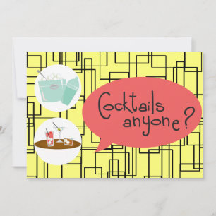 Retro Cocktail-gruppinbjudningar Inbjudningar