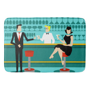 Retro Cocktail Lounge Bath Mat Badrumsmatta