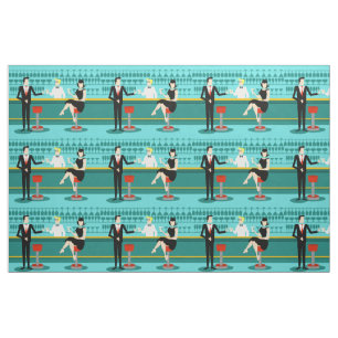 Retro Cocktail Lounge Fabric Tyg