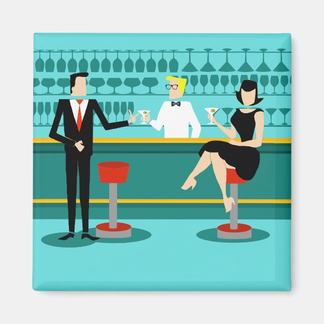Retro Cocktail Lounge Magnet (Framsidan)