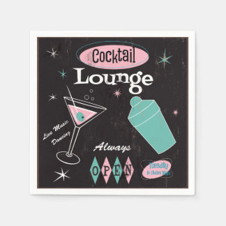 Retro Cocktail Lounge Napkins Pappersservett