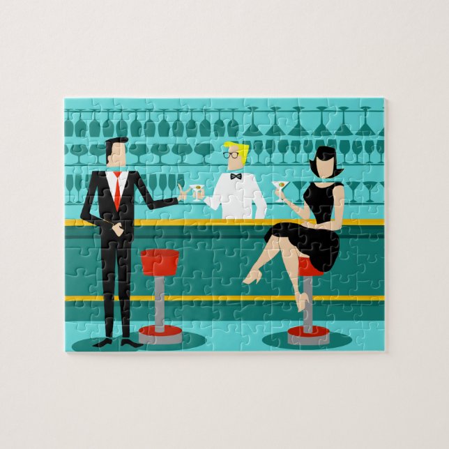 Retro Cocktail Lounge Puzzle Pussel (Horisontell)