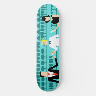 Retro Cocktail Lounge Skateboard Bräda 20 Cm