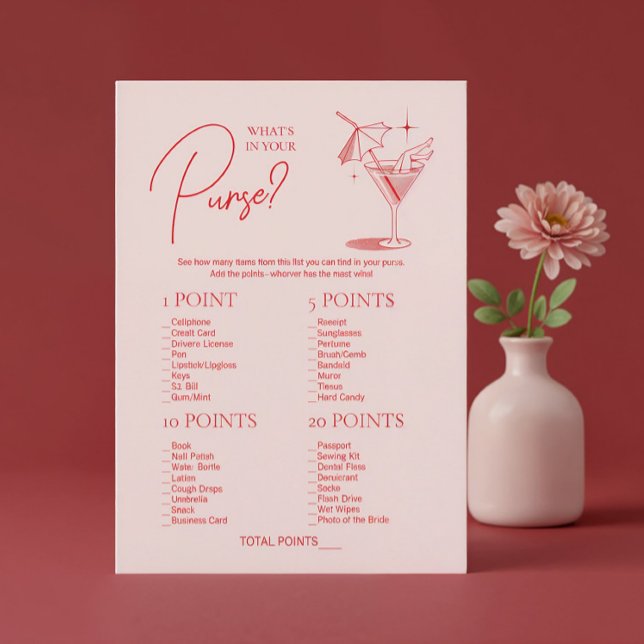 Retro Cocktail Möhippa Vad Har Du I Din Handväska Inbjudningar (Skapare uppladdad)