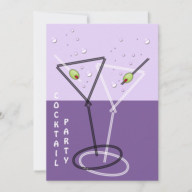 Retro Cocktail-partiinbjudan Inbjudningar (Framsida)
