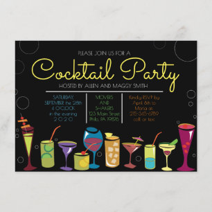 RETRO COCKTAIL PARTY BUBBLES-partiets inbjudan