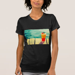 Retro cocktail sunset bassäng pub t-shirt