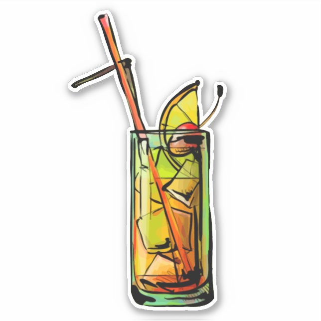 Retro Cocktail Vibes Sticker Klistermärken (Framsida)
