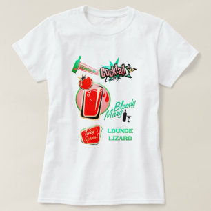 Retro cocktailbar ödla bloody mary bar t shirt