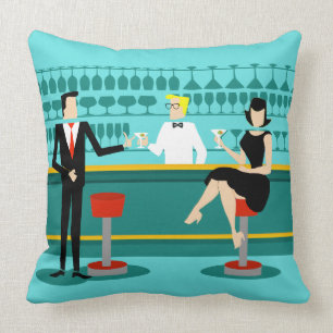 Retro cocktailbardekorativ kudde