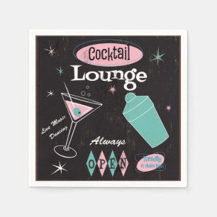 Retro cocktailbarservetter pappersservett