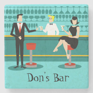 Retro cocktailbarstenkustfartyg underlägg sten