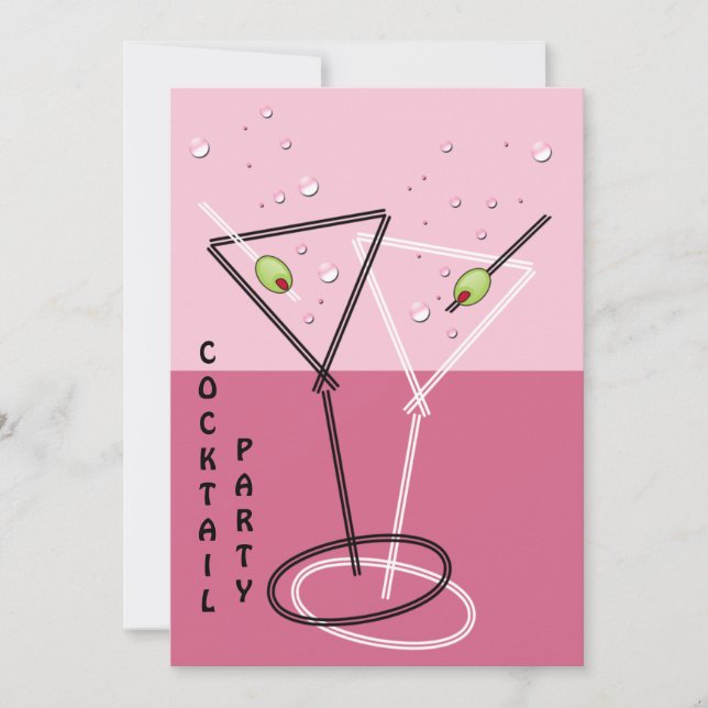 retro Cocktailfest-inbjudan Inbjudningar (Framsida)
