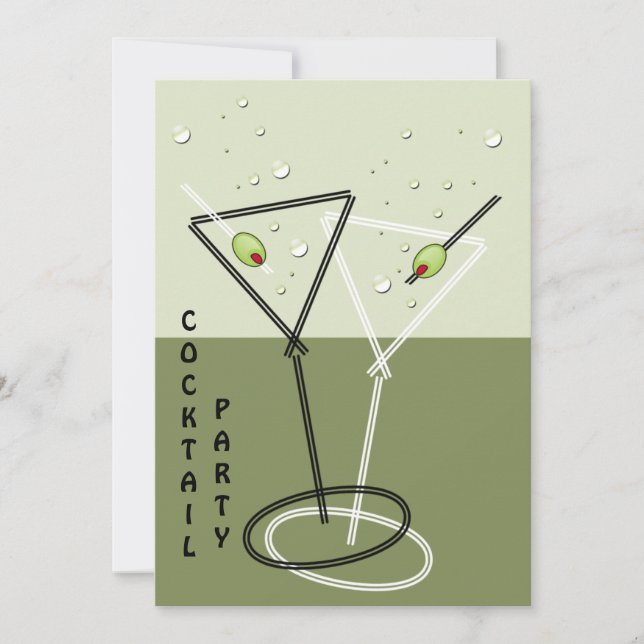 retro Cocktailfest-inbjudan Inbjudningar (Framsida)