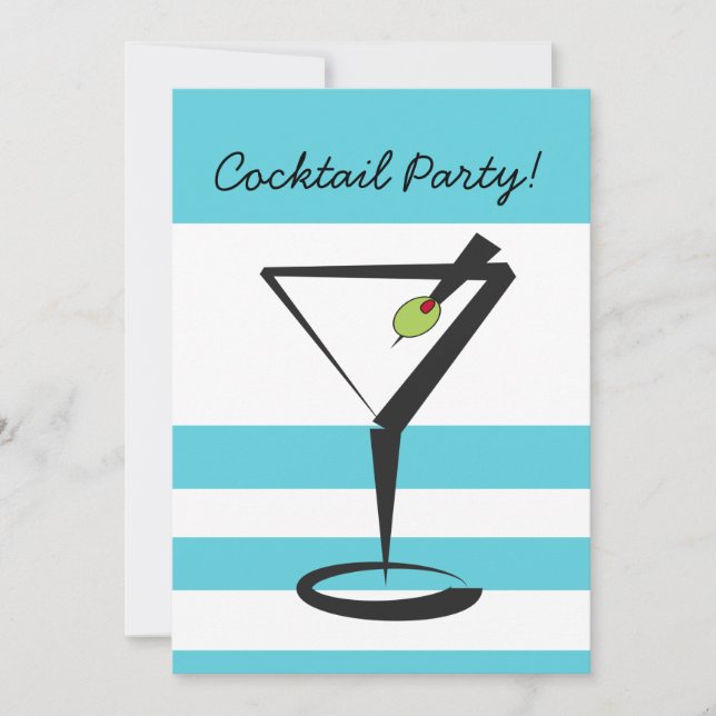 retro Cocktailfest-inbjudan Inbjudningar (Framsida)