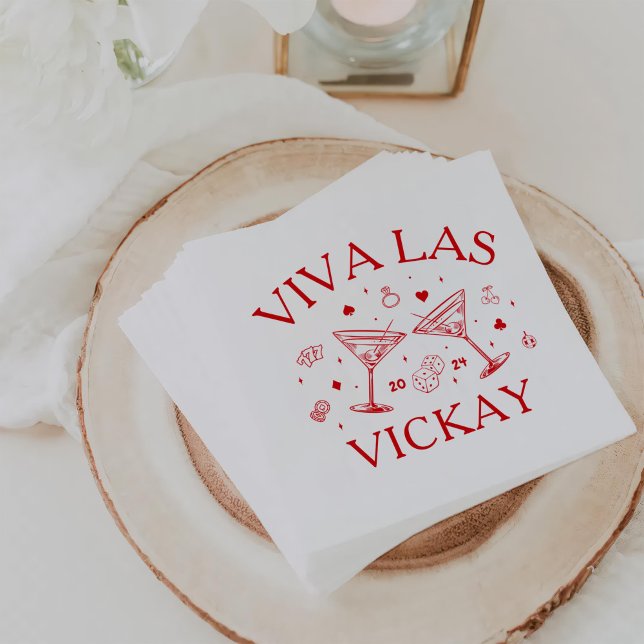 Retro Cocktails Bachelorette Party Red Papper Pappersservett (Skapare uppladdad)