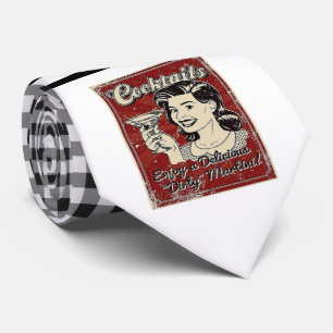 Retro Cocktails Necktie Slips