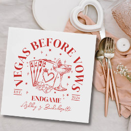Retro Cocktails Red Bachelorette Party Pappersservett