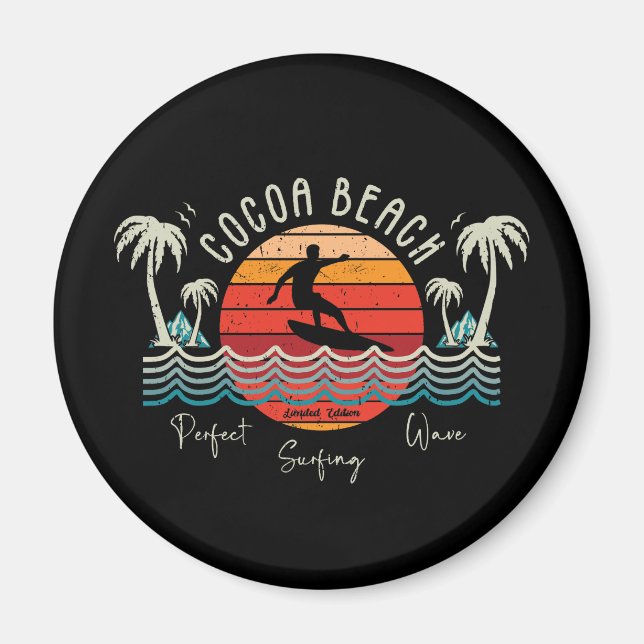 Retro Cocoa Beach Magnet (Framsidan)