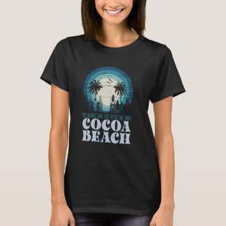 Retro Cocoa Beach Östkust Surfplatsby Retro Sol T Shirt