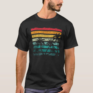 Retro Coconut Handflatan Träd Beach Exotic Tropica T Shirt