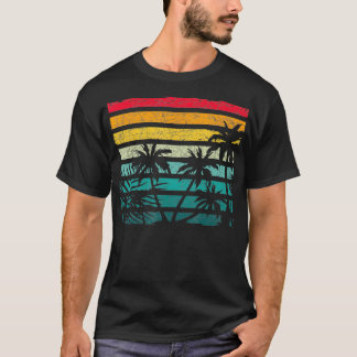 Retro Coconut Handflatan Träd Beach Exotic Tropica T Shirt