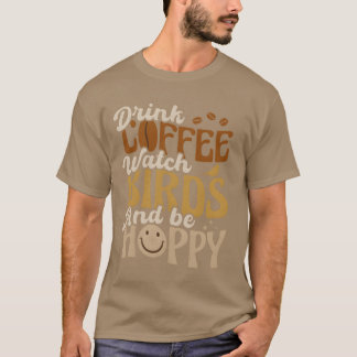 Retro Coffee and Bird Watching family T Shirt