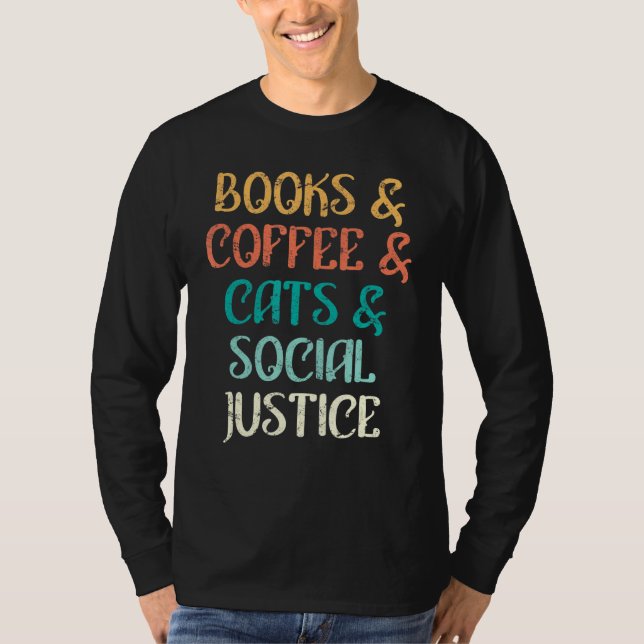 Retro Coffee Cats Owners Bokar T Shirt (Framsida)