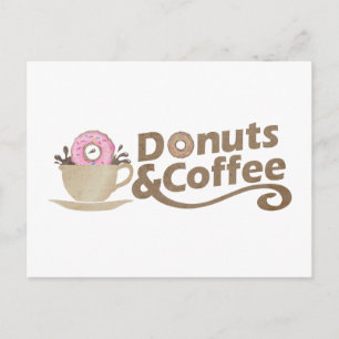 Retro Coffee & Donuts Vykort