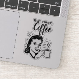 Retro Coffee First Sticker Klistermärken