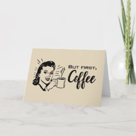 Retro Coffee Första Kortet Tack Kort