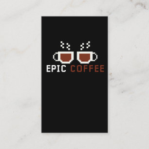 Retro Coffee Gamer Geek Caffeine missbrukare Nerd Visitkort